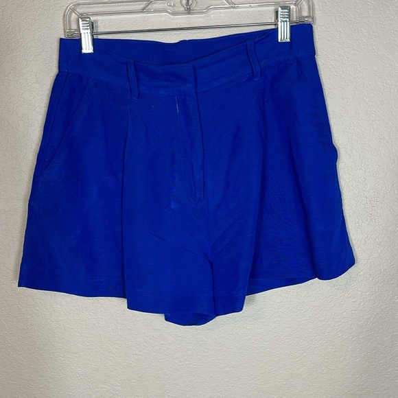 H&M Cobalt Blue 3 Piece Short Suit & Cropped Tank Small Linen Blend - Picture 10 of 16